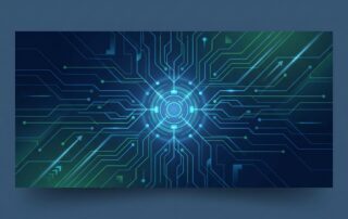 AI content automation for SEO visualized as a glowing keyword network expanding into organized content pathways