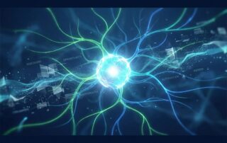 Glowing neural network visualization representing keyword discovery automation uncovering hidden SEO opportunities