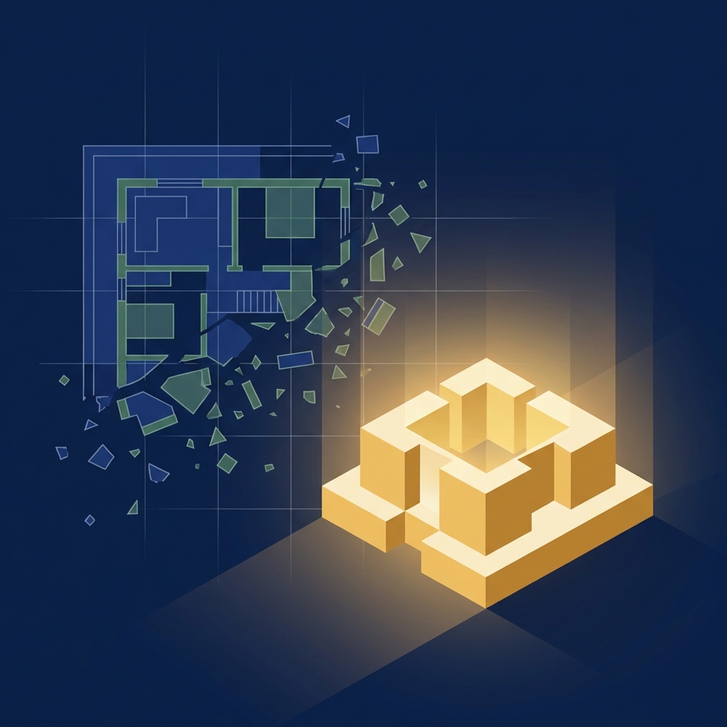 Illustration showing structural gaps in a content marketing blueprint, representing why most businesses fail at content marketing. Illustration showing structural gaps in a content marketing blueprint, representing why most businesses fail at content marketing.
