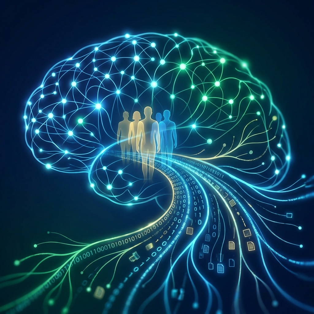 AI-powered keyword research visualization showing intent-based behavioral data networks replacing traditional volume metrics in 2026