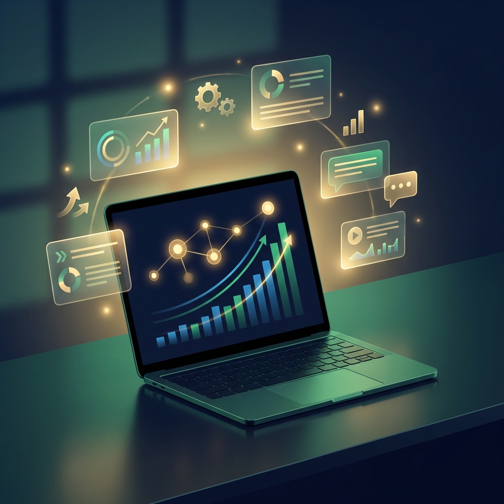 Automated SEO dashboard showing rising Google rankings — how to rank on Google without writing content yourself