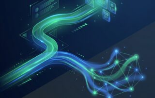 Illustration showing how AI is changing SEO in 2026 with two diverging digital pathways representing the Great Decoupling