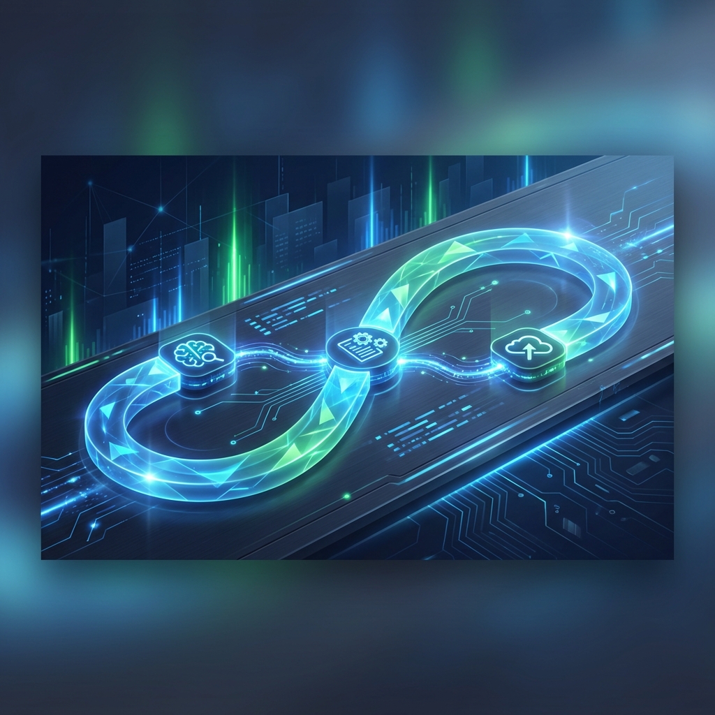 Glowing automated content pipeline illustration representing SEO content automation workflow in 2026