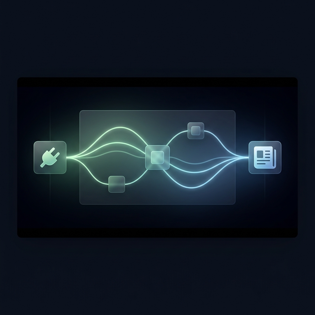 Stylized illustration representing a seamless SEO automation platform onboarding process from setup to live content