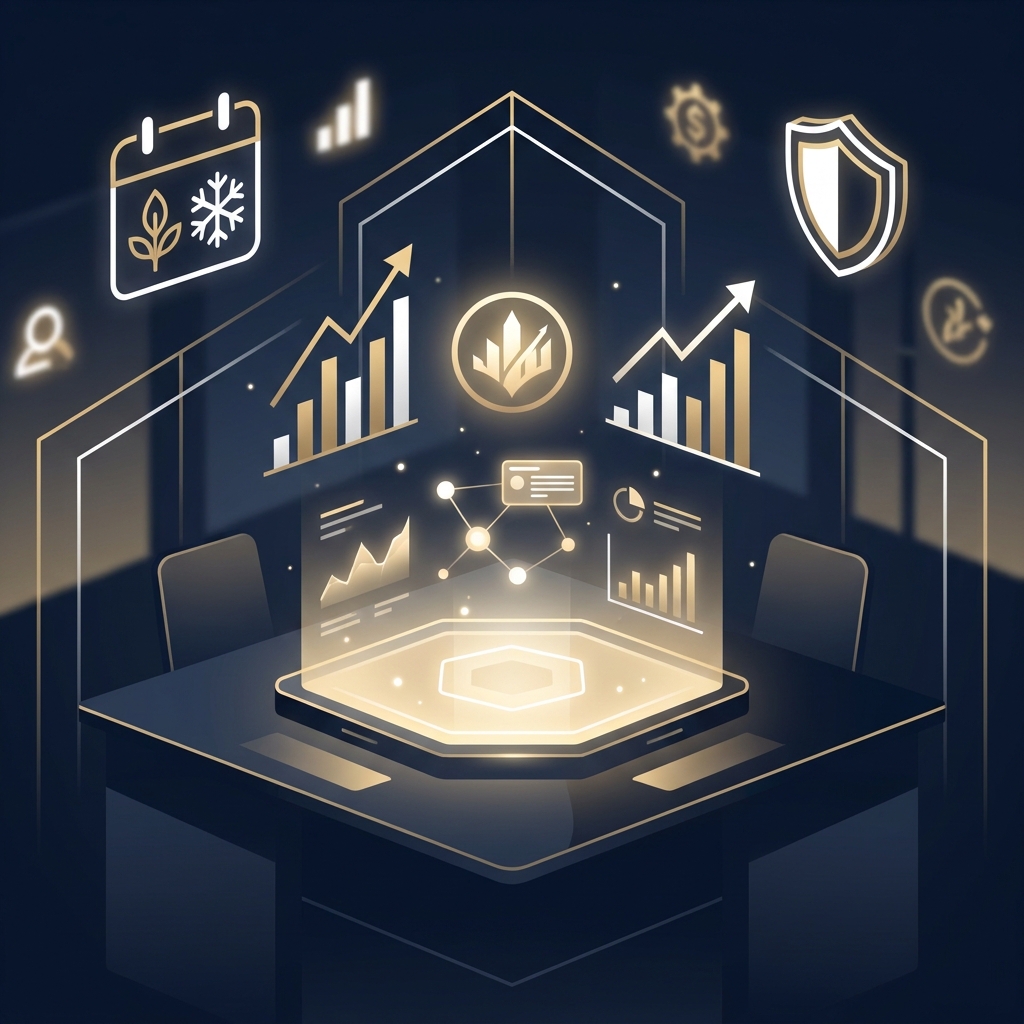SEO content strategy for tax and accounting firms visualized as a glowing digital authority hub with interconnected content nodes