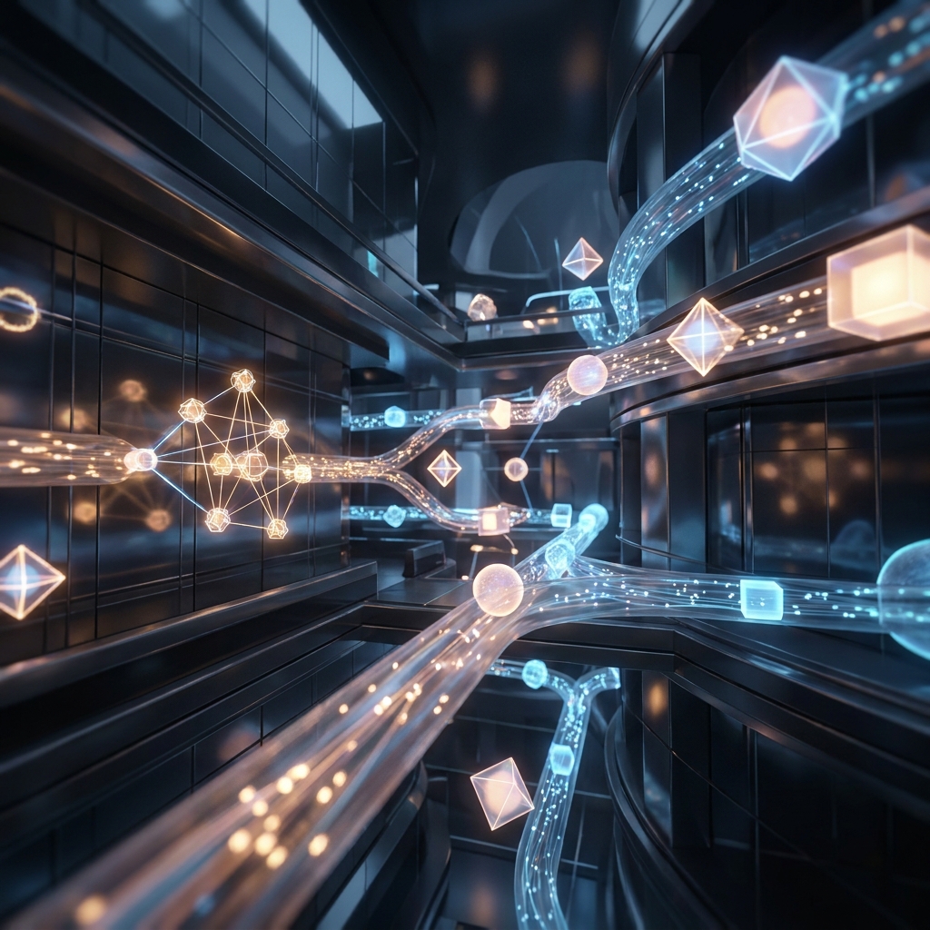 Futuristic AI content system architecture visualization representing the future of content marketing with AI in 2026