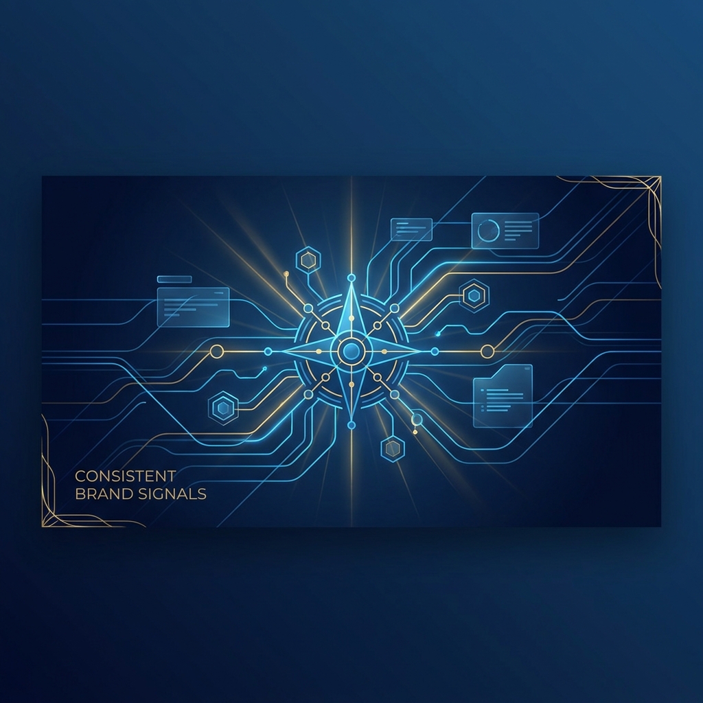 Abstract illustration of a persistent brand voice framework for maintaining consistency in AI-generated content Abstract illustration of a persistent brand voice framework for maintaining consistency in AI-generated content