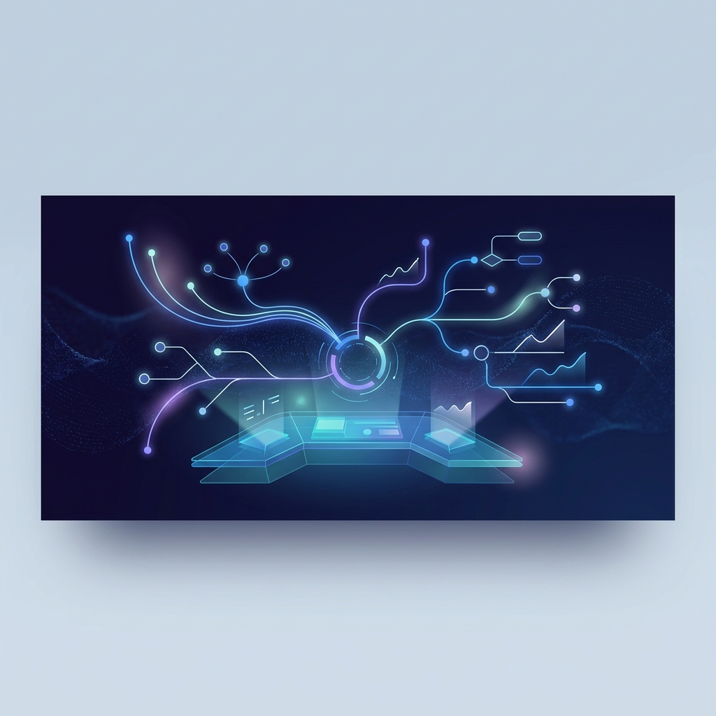 SEO automation platform for digital agencies visualized as a glowing interconnected dashboard command center