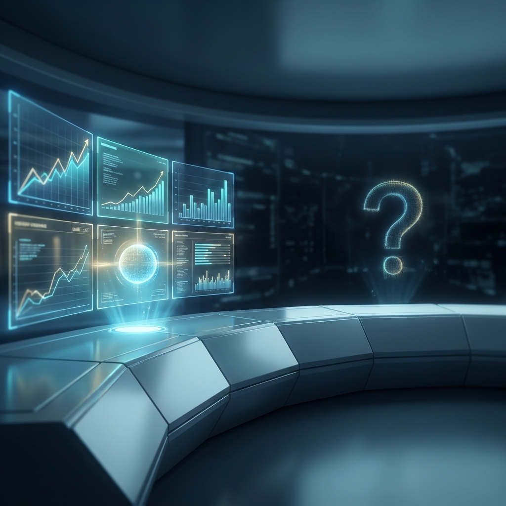 Stylized illustration representing AI marketing tools adoption trends 2026 with glowing dashboards and data streams