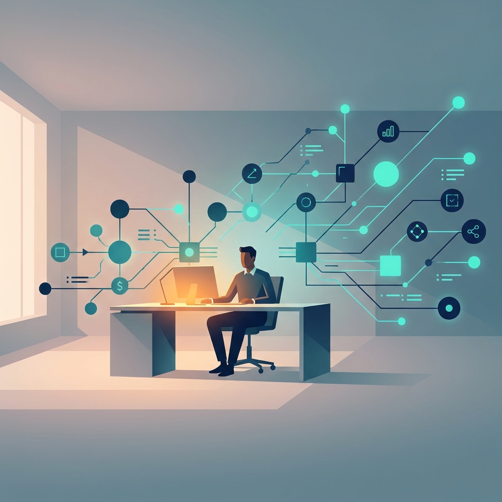 Solo marketer using an AI content platform to scale a one-person marketing team with automated workflows
