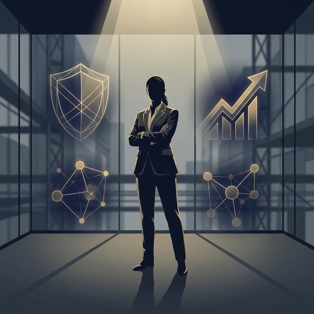 Stylized illustration representing SEO content strategy for professional services firms built on trust and authority