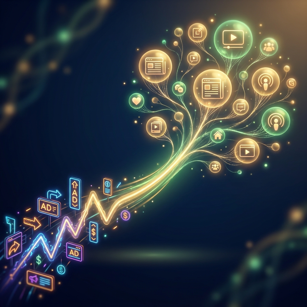 Content strategy for DTC brands building organic presence — paid ads transitioning to interconnected organic content ecosystem