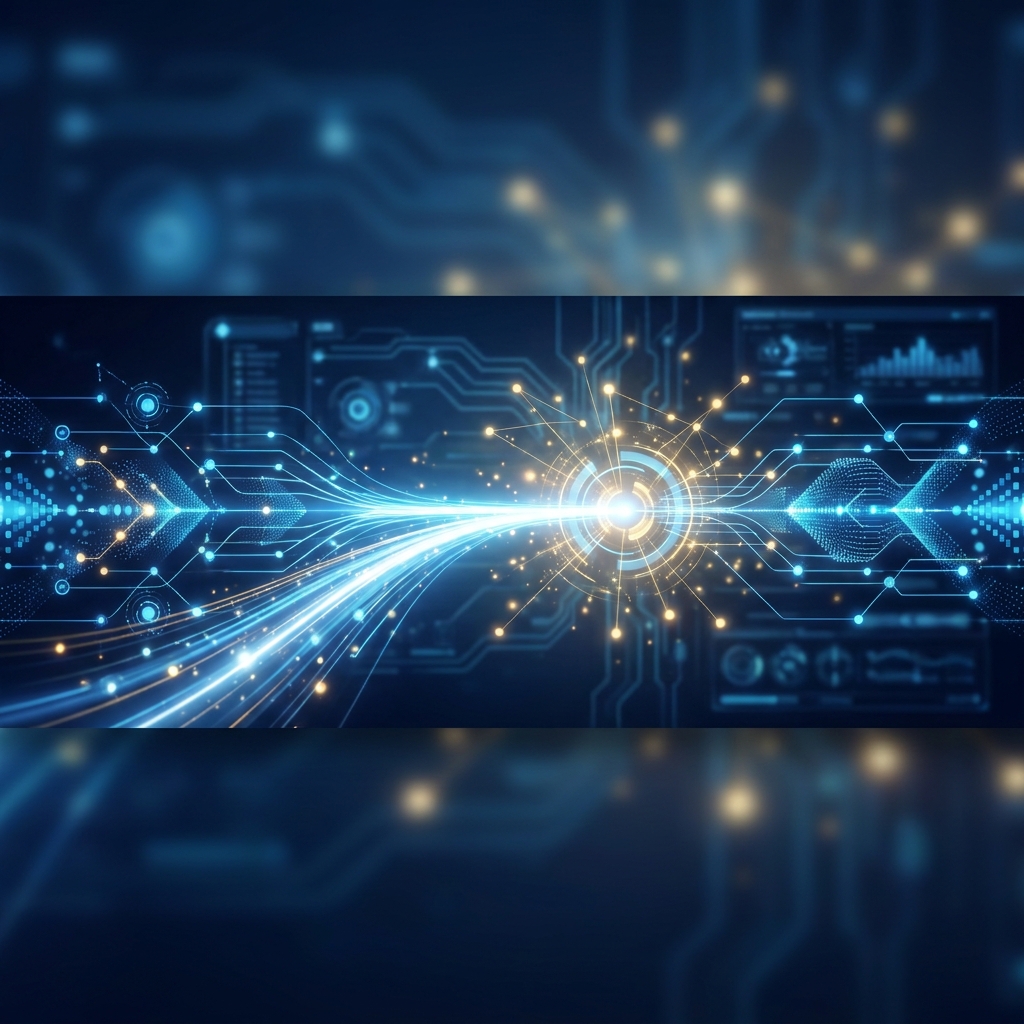 Unified SEO tools for social media visualized as interconnected glowing data streams on a digital dashboard