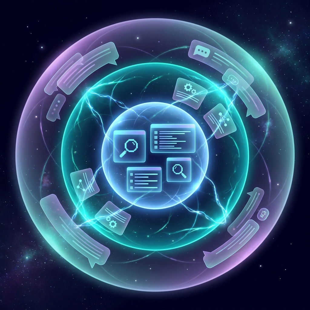 Illustration showing three interconnected discovery layers representing the expanded role of SEO optimisation software in 2026