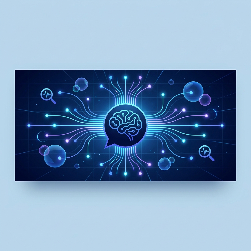 Abstract AI network illustrating leading generative engine optimization services in AI industry