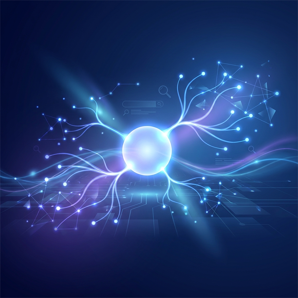 Glowing network illustrating generative engine optimization strategies for AI visibility