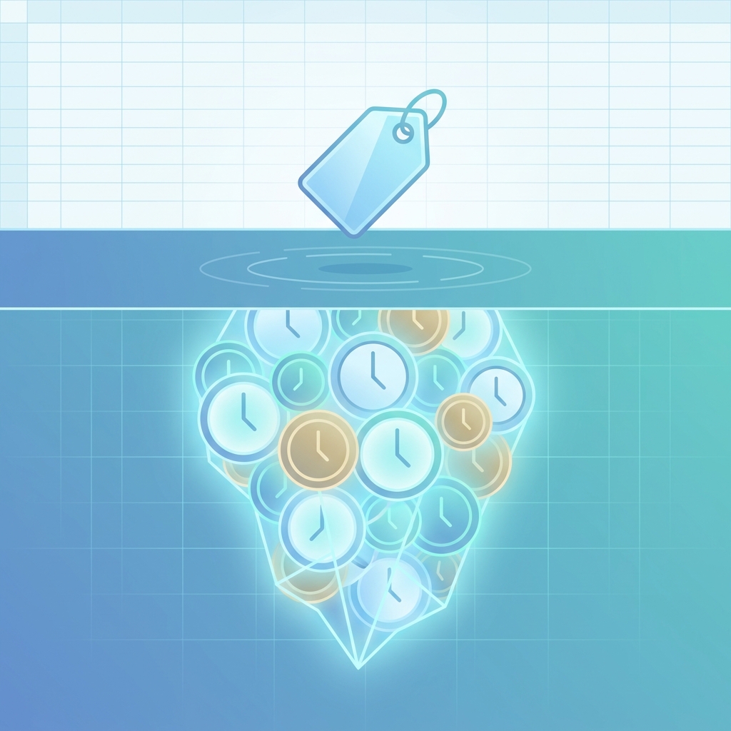 Iceberg illustration symbolizing hidden costs behind cheapest SEO tools pricing