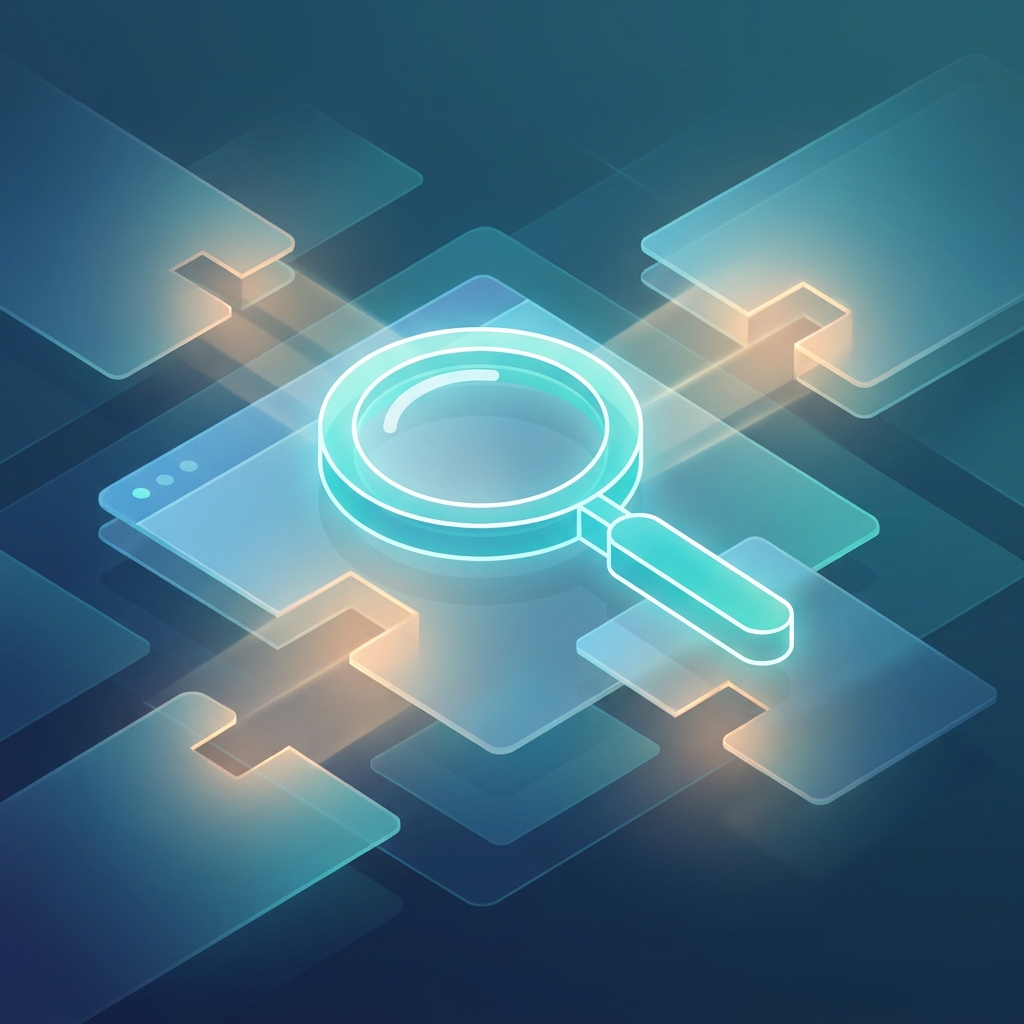 Abstract illustration representing the Ahrefs content gap tool analyzing content opportunities